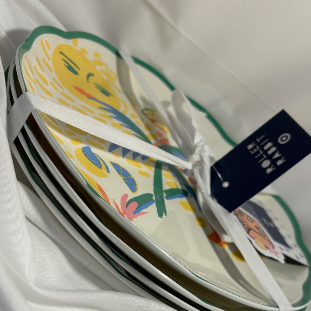 Roller Rabbit Colorful Salad Plates Set - Picture 3 of 3